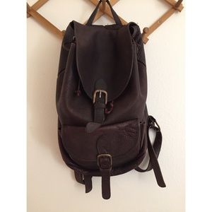 Large genuine leather backpack